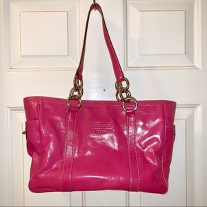 Coach East/West Gallery Tote Pink Patent